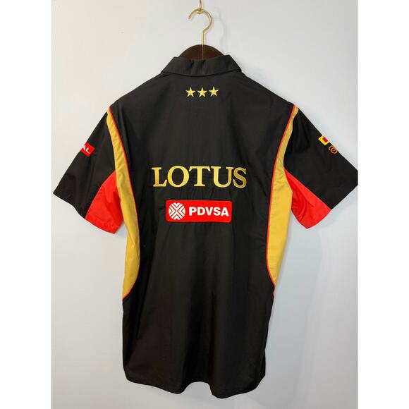 Lotus F1 Team 2013 Racing Button up Shirt Short Sleeve Black Men's L - Picture 7 of 9